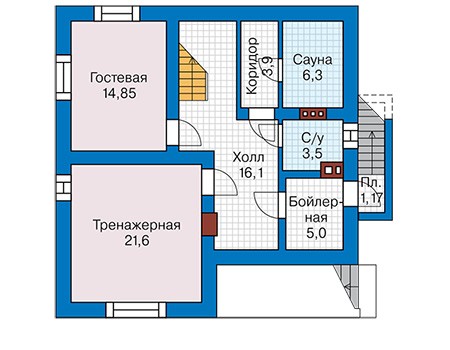 План цокольного этажа :: Проект 43-06