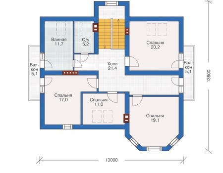 План мансардного этажа :: Проект 71-86