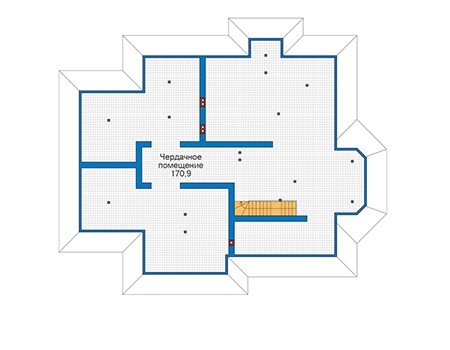 План мансардного этажа :: Проект 73-45
