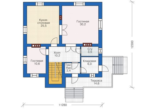 План первого этажа :: Проект 38-80