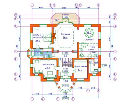 План первого этажа :: Проект 34-09