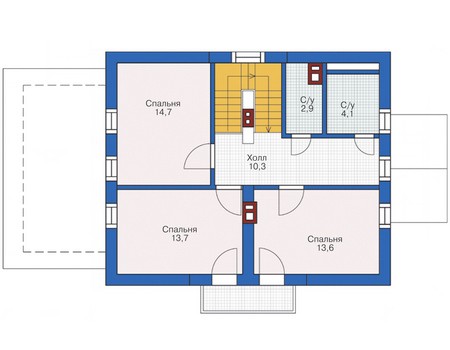 План мансардного этажа :: Проект 72-89