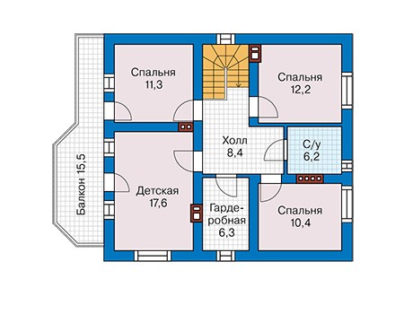 План мансардного этажа :: Проект 42-25